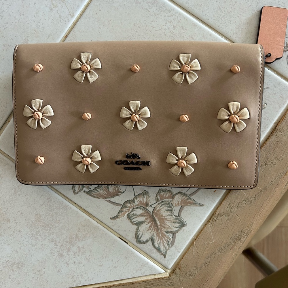 Coach Hayden Foldover Crossbody Clutch with Tea Rose Knots